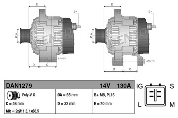 ALTERNÁTOR (14V, 130A) LEXUS GS LS 4.3
