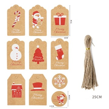 1 комплект рождественских подарочных карт Kraft