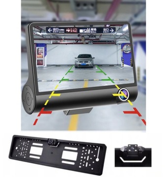 REJESTRATOR 3 KAMERY+KAMERA TYŁ w RAMCE + 16GB