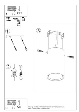 Потолочный светильник LAGOS 10 Белый цилиндрический SOLLUX