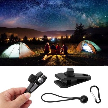 KLIPSY DO NAMIOTÓW, ZESTAW 10 ELASTYCZNYCH SZNURKÓW DO NAMIOTÓW MARKIZY