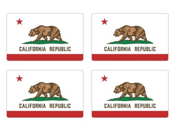 Naklejki Flaga Kalifornia USA na auto moto 4szt