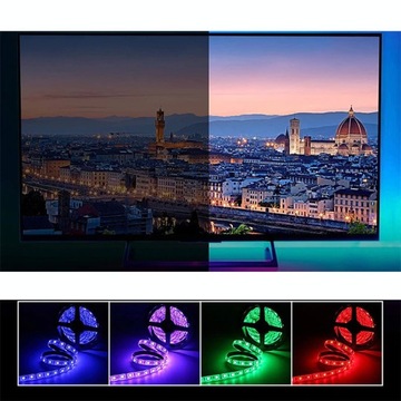 RGB СВЕТОДИОДНАЯ ЛЕНТА USB 5M ПОДСВЕТКА ТВ + 5В ПУЛЬТ ДИСТАНЦИОННОГО УПРАВЛЕНИЯ