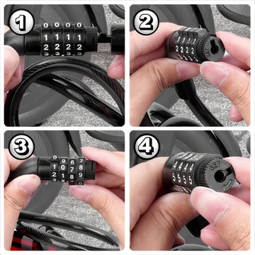 ZAPIĘCIE ROWEROWE BLOKADA ZABEZPIECZENIE DO ROWERU SZYFR KOD