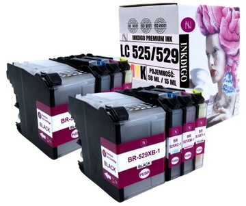 LC525 LC529 8x TUSZ ZAMIENNIK DO DRUKARKI BROTHER DCP-J100 J105 MFC-J200