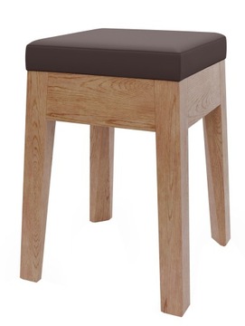Taboret dębowy Meteor W EDI66 ciemny brąz STOŁEK