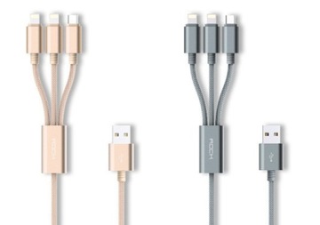 KABEL DO TELEFONU 3w1 MICRO USB USB-C Lightning