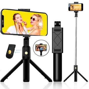 MOCNY UCHWYT STATYW TELEFON SELFIE STICK Z PILOTEM Kijek TRIPOD Kij BLUETOO