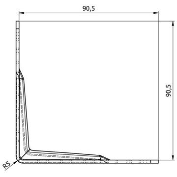 СОЕДИНИТЕЛЬ УГЛОВОЙ ПЛОТНИКОВЫЙ KPL1 90x90x65x2 10 шт.