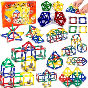 KLOCKI MAGNETYCZNE KONSTRUKCYJNE ZAMEK 120 EL