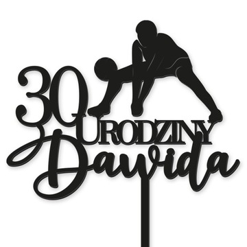 TOPPER SIATKÓWKA SIATKARZ dekoracja napis czarny