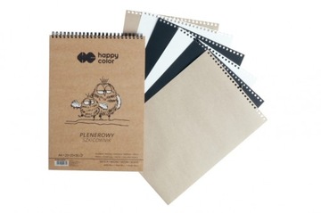 PLENEROWY SZKICOWNIK na SPIRALI A5 70 arkuszy 80/90g HAPPY COLOR 3 kolory