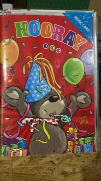 Muzyczna kartka urodzinowa 13x19 grająca misie z życzeniami