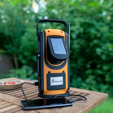 АВАРИЙНАЯ СОЛНЕЧНАЯ РАДИОДИНАМО СВЕТОДИОДНАЯ ЛАМПА 6000мАч