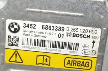6863389 MODUL AIRBAG BMW 2 COUPE F22 F87 220 I 135KW 2014