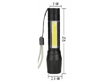 MINI LATARKA TAKTYCZNA LED COB ZOOM USB