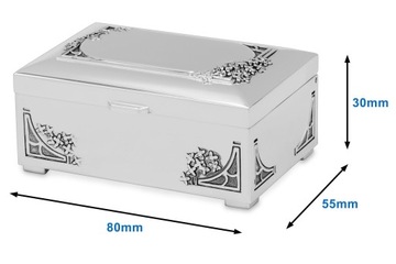 Posrebrzana szkatułka na Biżuterię z GRAWEREM S4