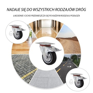 НАБОР ИЗ 4 ШТ. Полочная тележка WHEELS fi 75 2STGU75