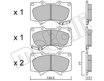 METELLI 22-0454-0 КОМПЛЕКТ КОЛОДОК ГАЛЬМІВНИХ, HAMU 