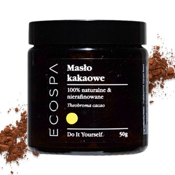 NATURALNE MASŁO KAKAOWE NIERAFINOWANE NAWILŻAJĄCE DO CIAŁA 50 G ECOSPA
