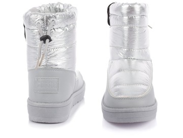 СНЕЖНЫЕ БОТИНКИ ЖЕНСКИЕ BIG STAR С МЕХОМ, СЕРЕБРЯНЫЕ, размер 37