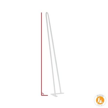 MORIA DESIGN Metalowe nogi meblowe do stołu Hairpin legs 71 cm fi 10 biały