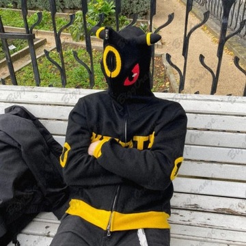 Gengar Y2K BLUZA MĘSKA Z KAPTUREM FULLZIP HIP HOP Najlepsza Jakość