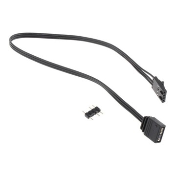 Kabel adaptera wentylatora 4-pinowy RGB na ARGB 5V, 3-pinowy Trwały czarny