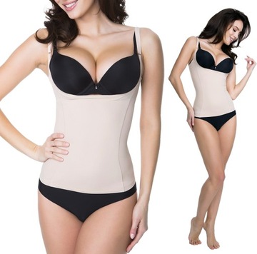 Koszulka damska pod biust Julimex 214 beżowa L