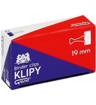 Klip KLIPSY biurowe 19mm (3/4 cala) 12szt GRAND