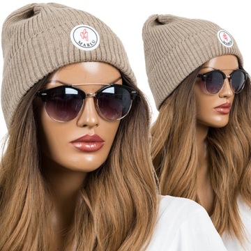 Czapka Damska BEANIE ZIMOWA CIEPŁA WYWIJANA KOLORY