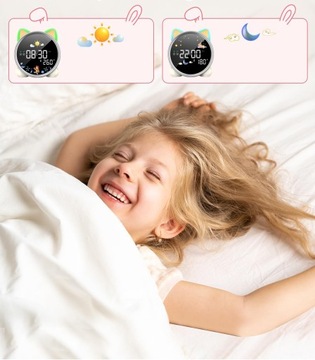 БУДИЛЬНИК БУДИЛЬНИК ОТДЫХ СВЕТОДИОДНЫЙ НОЧНИК ДЛЯ ДЕТЕЙ КОТЕНОК КОШКА ТРЕНЕР ДЛЯ СНА