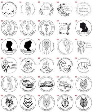 Pieczątka EX LIBRIS fi-40mm + woreczek |Na prezent