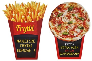 WODOODPORNA TABLICA KREDOWA FAST FOOD PIZZA GOFRY