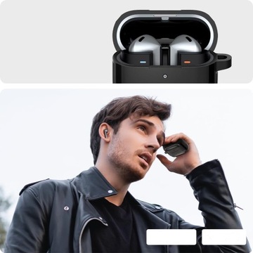 Матовый чехол для Galaxy Buds 3/3 Pro, Spigen Rugged Armor с карабином