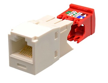 MODUŁ GNIAZDO MINI-COM RJ-45 RJ45 KAT.5E BIAŁY
