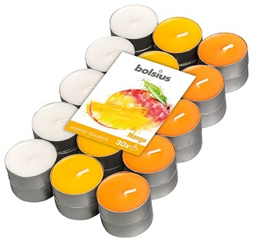 BOLSIUS Podgrzewacze zapachowe 4h MANGO 30 szt.
