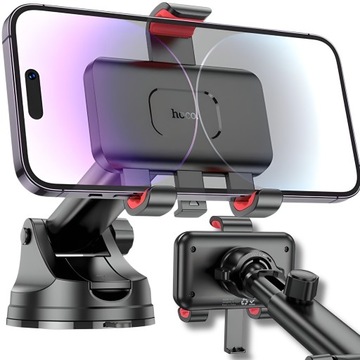 UCHWYT NA TELEFON DO SAMOCHODU NA SZYBĘ KOKPIT REGULACJA DŁUGOŚĆ OBROTOWY