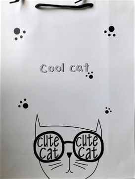 torebka prezentowa kot cool cat sztywna 30x40x12cm