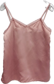 Tezenis koszulka na ramiączka SATYNA KORONKA różowa L/40
