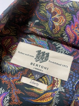 BERTONI ORYGINALNA koszula w kwiaty SLIM FIT / M