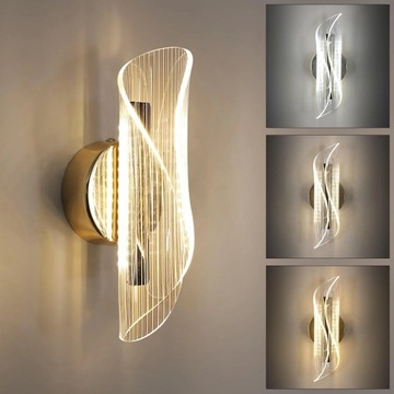KINKIET LAMPA LED SCIENNA ZŁOTA ŚCIEMNIALNA NOWOCZESNA DO SALONU