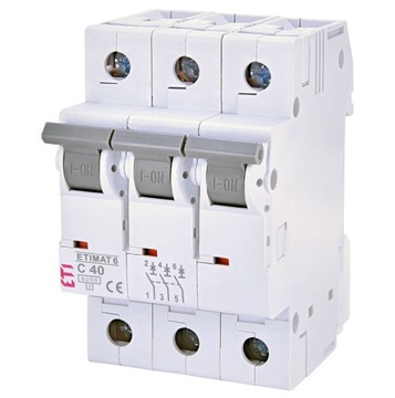 Wyłącznik instalacyjny 3P C 40A 6kA 002145520 ETI