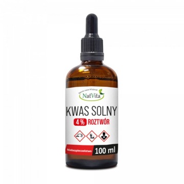 Kwas Solny Roztwór 4% Kwas Chlorowodorowy HCl Aktywator MMS 100ml NatVita