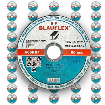 100 szt TARCZA TARCZE DO CIĘCIA METALU 125x1 MOCNE BLAUFLEX DO STALI METALU