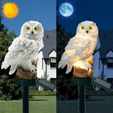 LAMPA SOLARNA OGRODOWA SOWA LED WODOODPORNA DUŻA