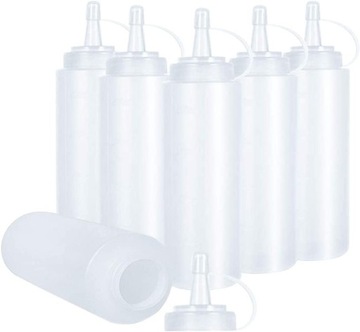 BUTELKI DO SOSÓW Z KORKIEM 6SZT 250ML PRZEZROCZYST