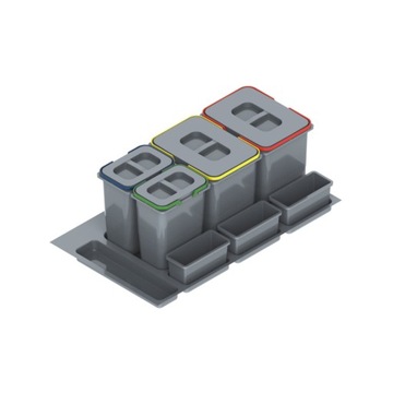 Kosz na śmieci PRAKTIKO 90cm 2x20+2x9L segregator sortownik do szuflady