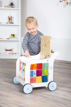 DREWNIANY CHODZIK NA ROCZEK EDUKACYJNY SORTER 5W1 CENTRUM AKTYWNOŚCI XXL