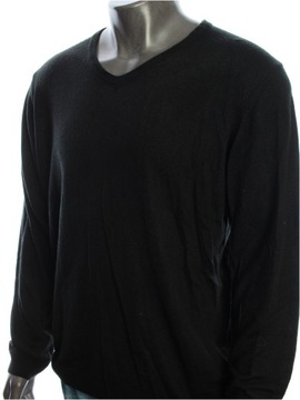 MARKS&SPENCER Sweter sweterek klasyczny w serek do jeans czarny r. XL